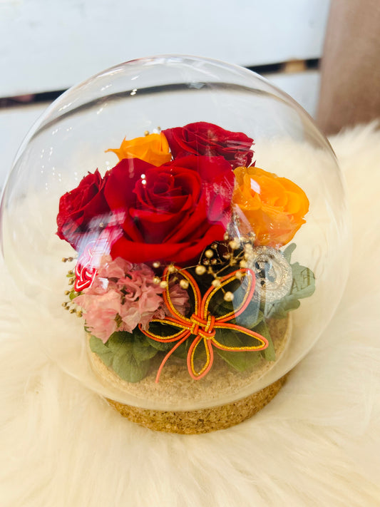 ガラスドームフラワー『和の世界』紅葉