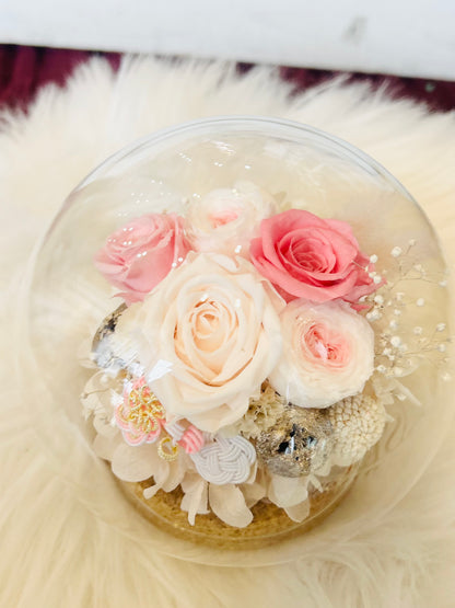 ガラスドームフラワー『和の世界』桜霞