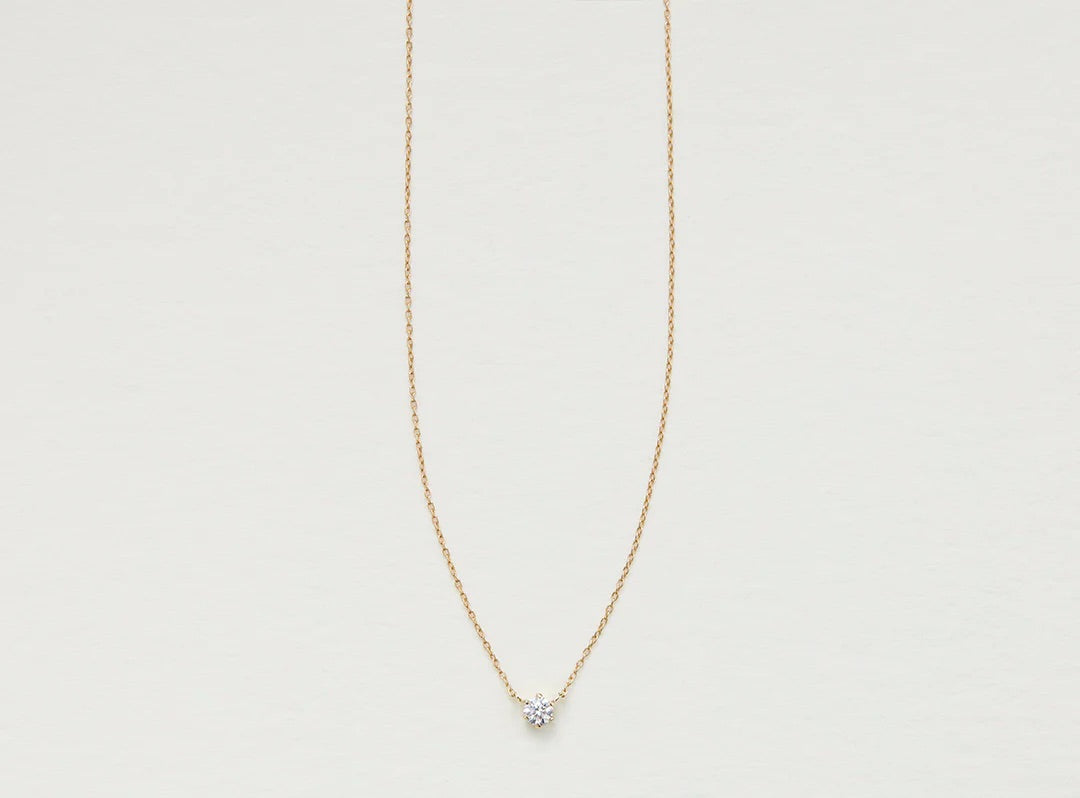 K18YG 1粒ダイヤモンドネックレス
