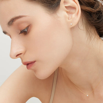 K18YG 1粒ダイヤモンドネックレス