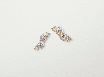 K18YG 4粒ダイヤモンドピアス