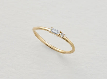 K18YG バケットカットダイヤモンドリング