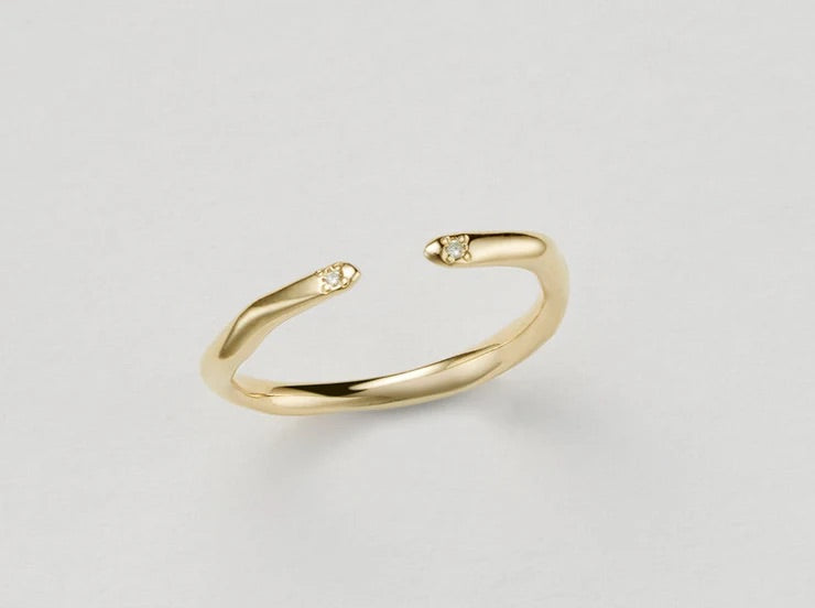 K18YG ダイヤモンド入りピンキーリング