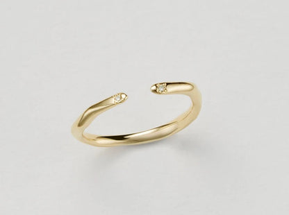 K18YG ダイヤモンド入りピンキーリング