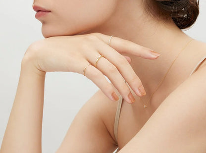 K18YG バケットカットダイヤモンドリング